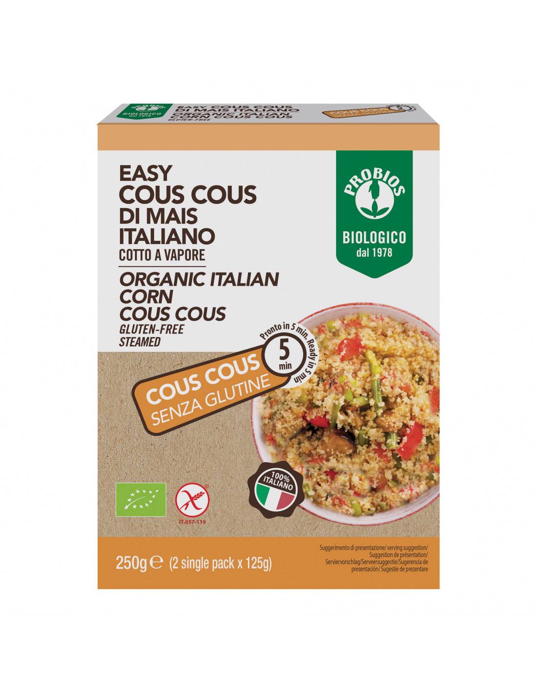 Probios Easy Cous Cous di Mais Senza Glutine 2X125 g