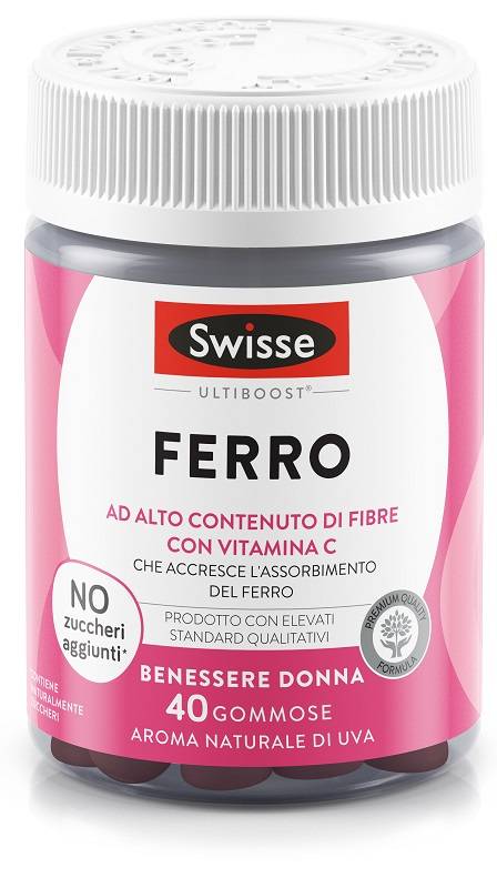 Swisse Ferro Integratore con Ferro e Vitamine per il Benessere della Donna 40 gommose