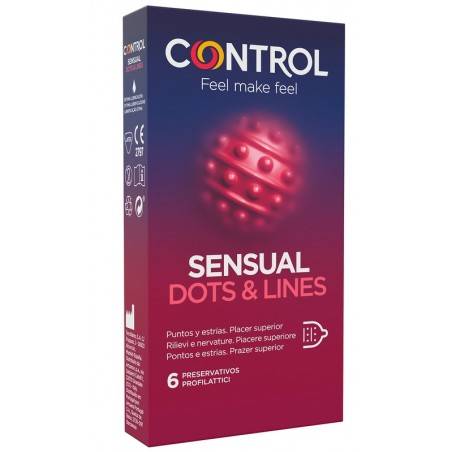 Control Sensual Dots&lines Preservativi 6 Pezzi