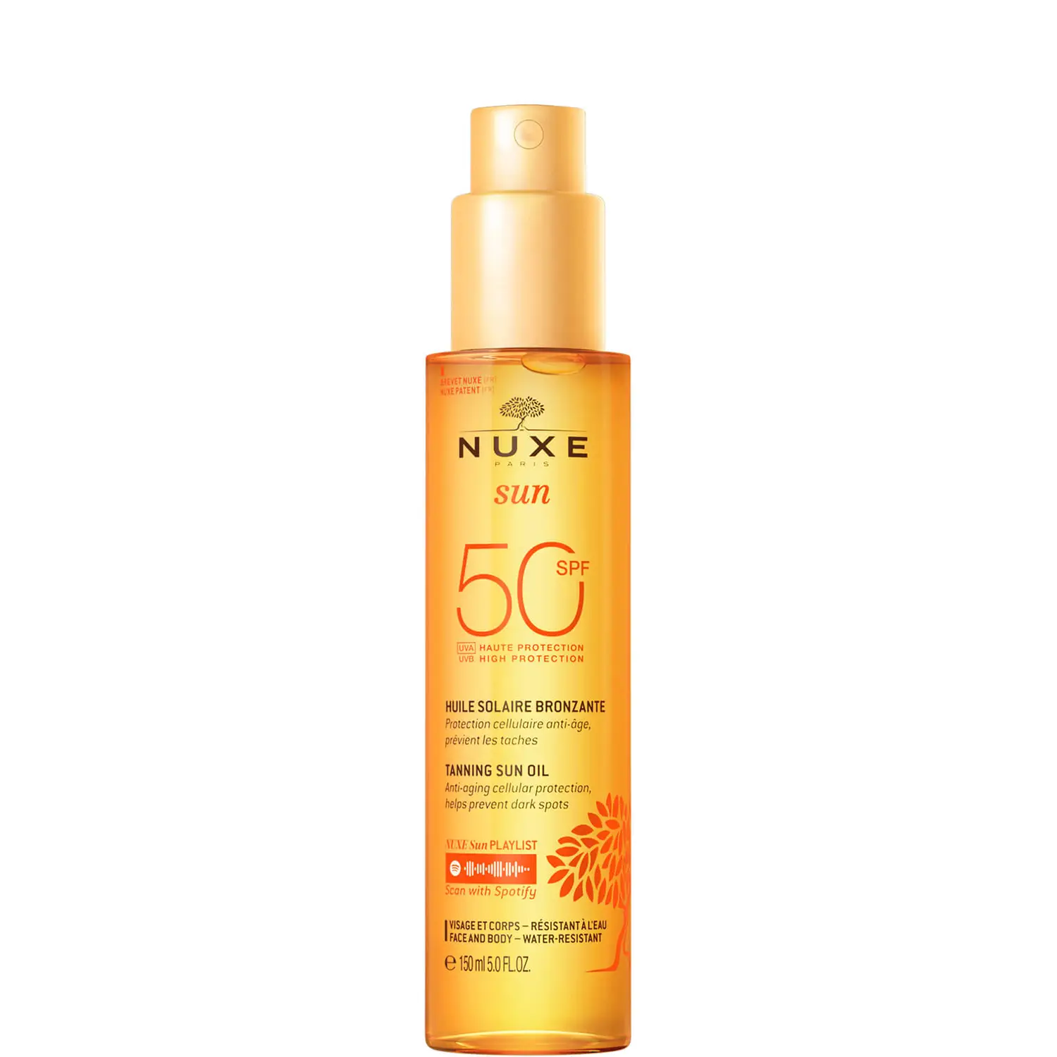 Nuxe Sun Olio Solare Abbronzante Viso e Corpo SPF50 150 ml