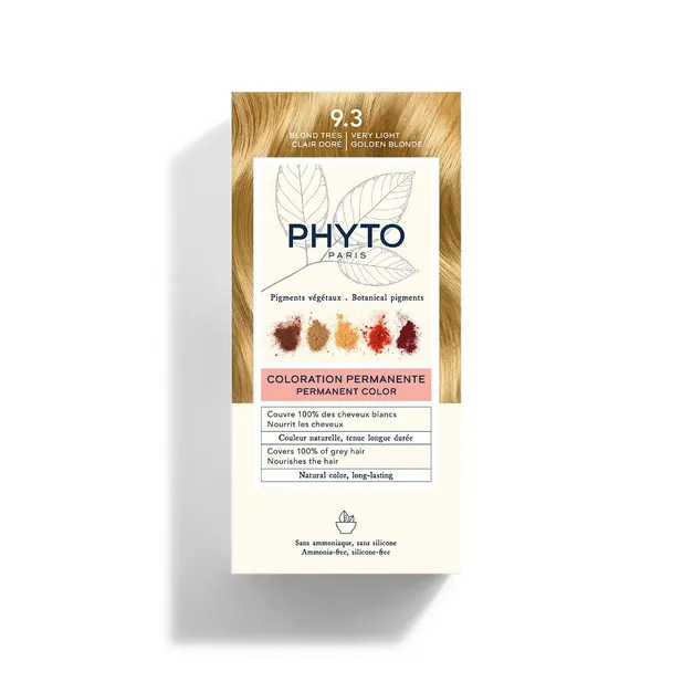 Phyto Color Kit di Colorazione per Capelli Senza Ammoniaca 9,3 Biondo Chiaro Dorato