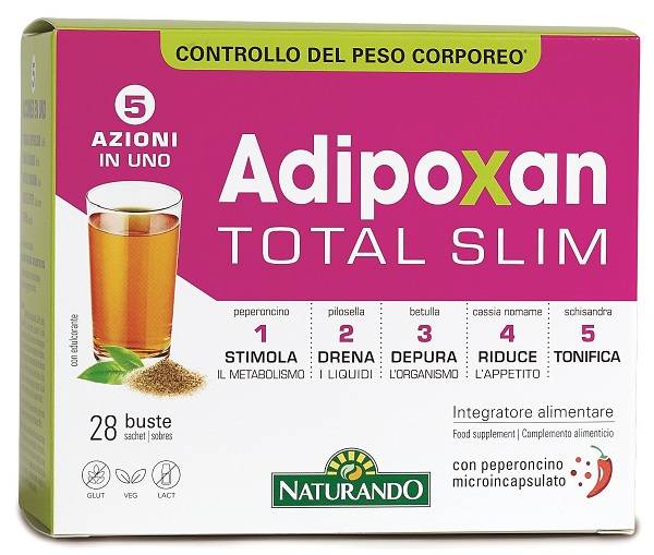 Naturando Adipoxan Total Slim per il controllo del peso corporeo 28 Bustine