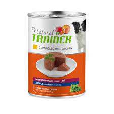 Natural Trainer Cibo Umido per Cani Adulti di Taglia Media o Maxi Gusto Pollo e Riso 400 g