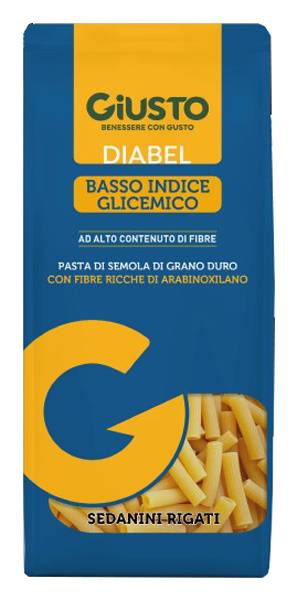 Giusto Diabel Pasta Sedanini Rigati a Basso Indice Glicemico 400 g