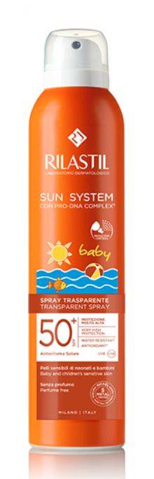 Rilastil Sun System Baby Transparent Protezione Solare per Bambini Spray SPF50+ 200 ml