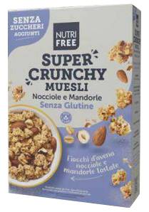 Nutri Free Super Cruchy Muesli Nocciole e Mandorle Senza Glutine e Zuccheri Aggiunti 300 g