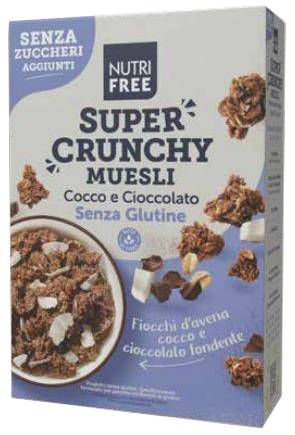 Nutri Free Super Cruchy Muesli Cocco e Cioccolato Senza Glutine e Zuccheri Aggiunti 300 g