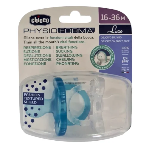 Chicco Gommotto Physioforma Luxe Succhietto in Silicone 16 - 36m Boy 2 pezzi