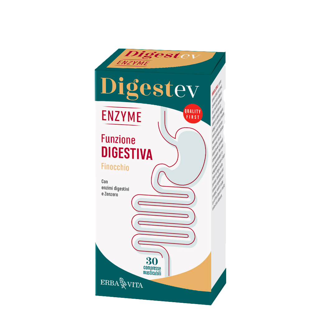 Erba Vita Digest Ev Enzyme Integratore per la Digestione 30 compresse