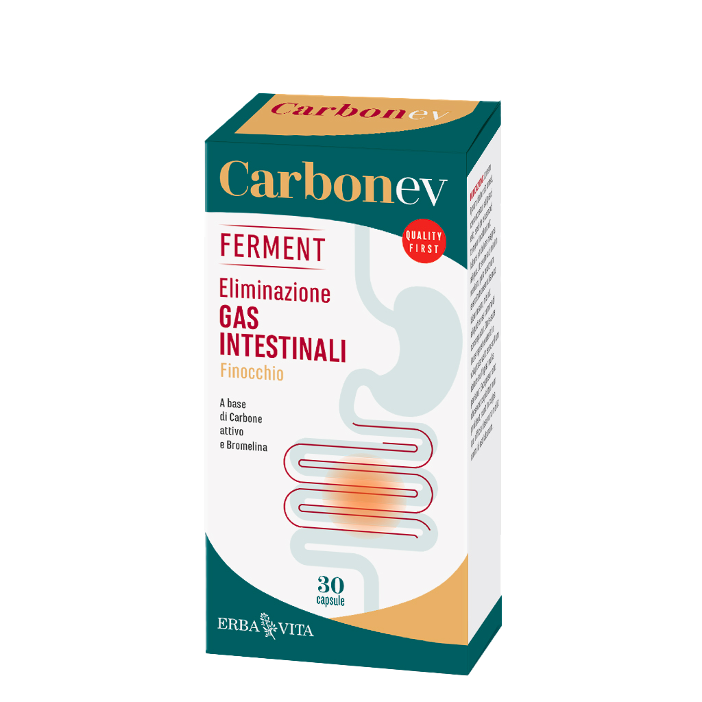 Erba Vita Carbon Ev Ferment Integratore per l'Eliminazione dei Gas Intestinali 30 capsule