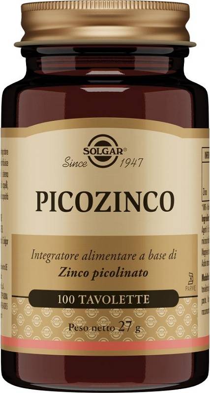Solgar Picozinco Integratore per Capelli Unghie e Pelle 100 tavolette