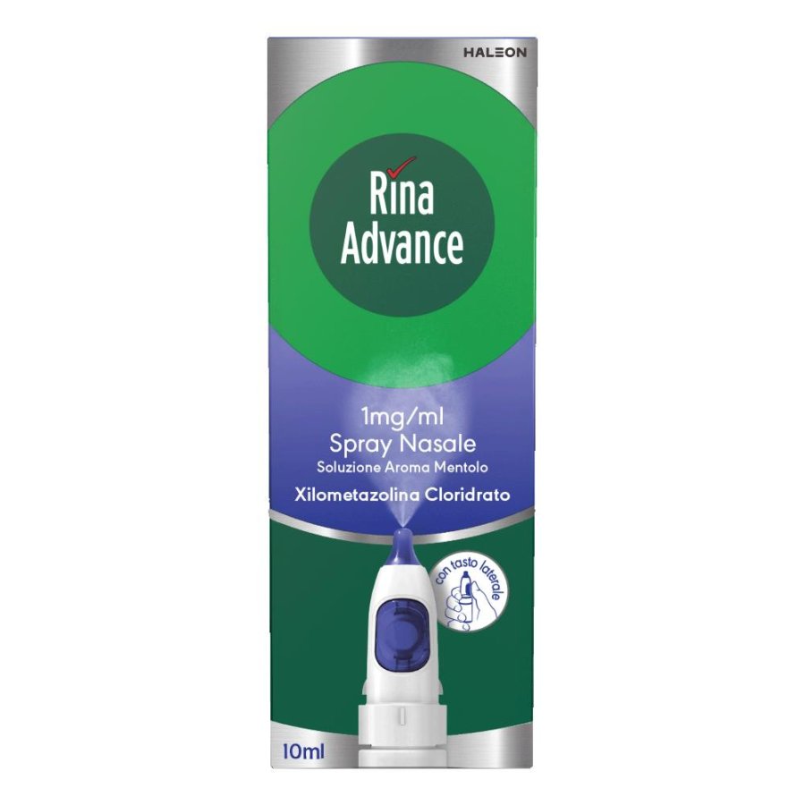 RinaAdvance Spray Nasale 1mg/ml Xilometazolina Cloridrato Decongestionante Nasale 10ml