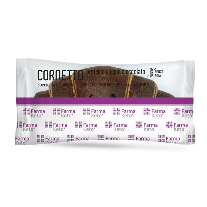Farmaketo Cornetto Variegato Proteico Dietetico Ripieno al Cioccolato 50 grammi