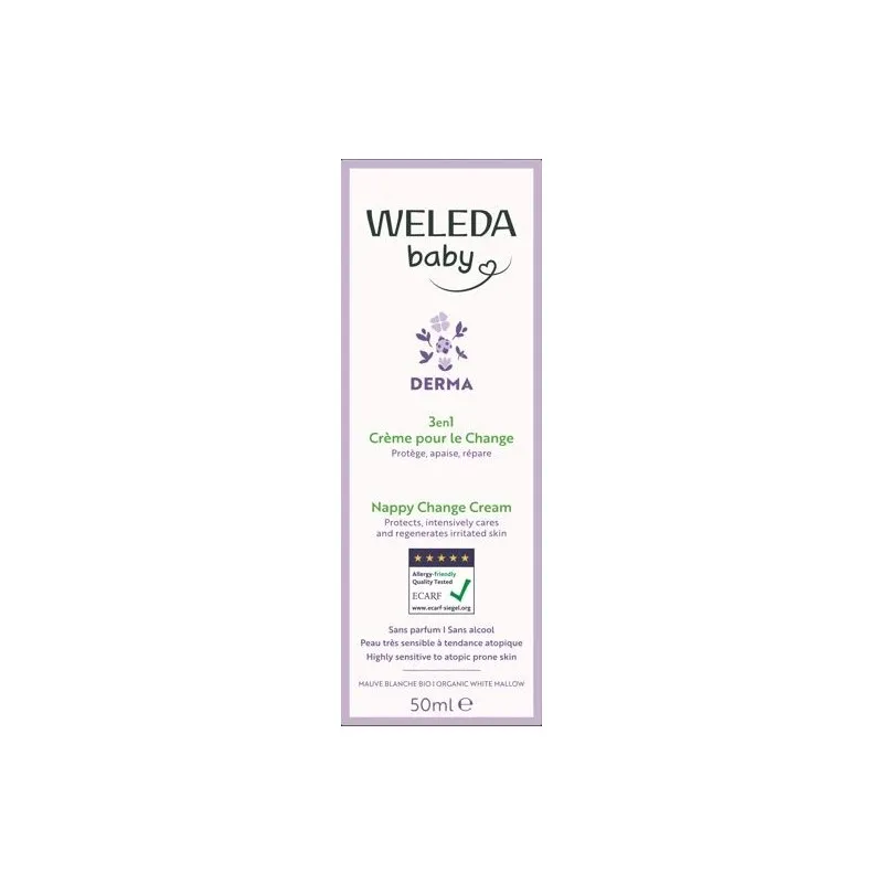 Weleda Baby Derma Crema Cambio 3 in 1 per il Cambio Pannolino 50 ml