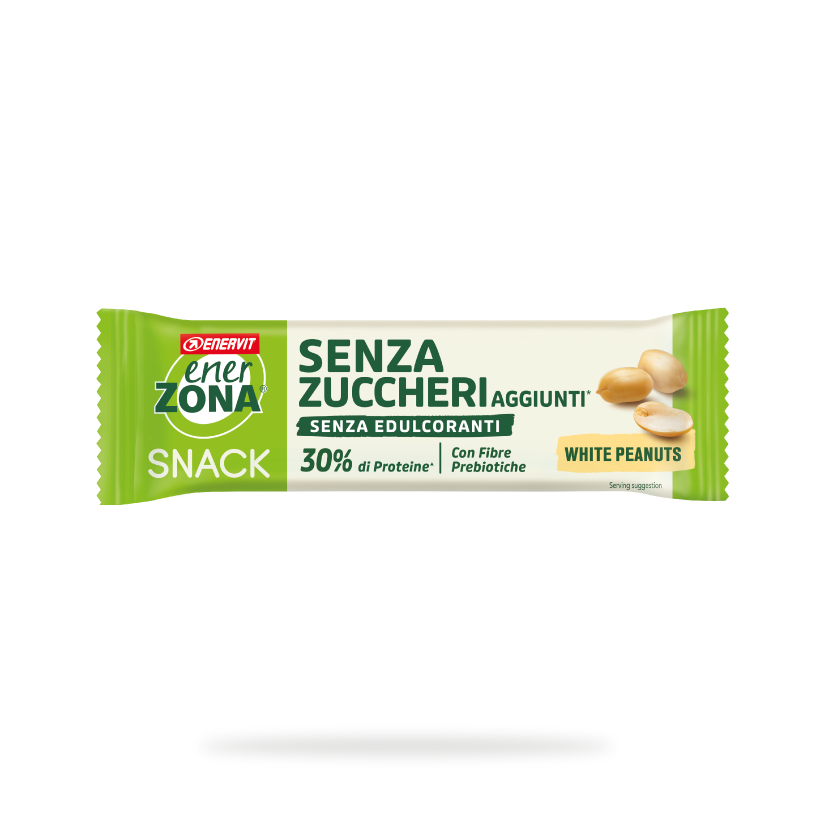 Enerzona Snack Barretta Proteica Senza Zuccheri Aggiunti Gusto Arachidi e Cioccolato Bianco 33 g
