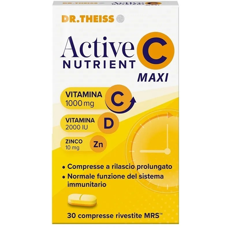 Theiss Active Nutrient C - maxi integratore immunitario con vitamina C, D e zinco 30 compresse
