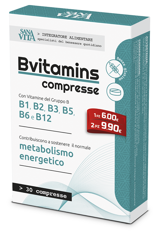 Sanavita B - Vitamins Integratore di Vitamina B 30 compresse