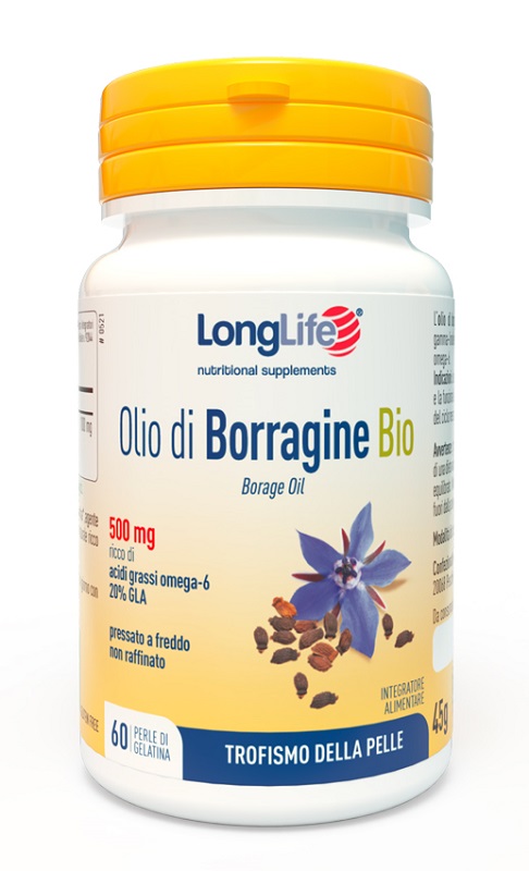 LongLife Olio di Borragine Bio per il Benessere della pelle 60 perle