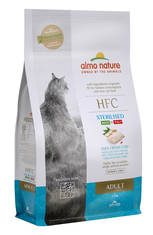 HUMAN FOOD CHAIN CAT DRY ADULT STERILIZZATO MERLUZZO 1,2 KG