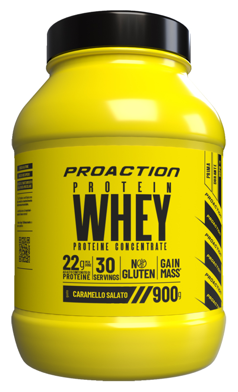 ProAction Fit Whey Protein Integratore di Proteine Gusto Caramello Salato 900 g
