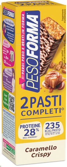 PESOFORMA BARRETTE CARAMELLO CRISPY 2 PASTI 2 PEZZI DA 58 G