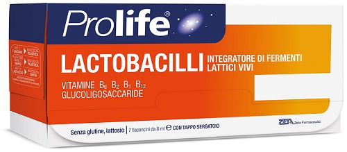 Prolife Lactobacilli Integratore di Fermenti Lattici Vivi e Vitamine B 7 Flaconcini da 8 ml
