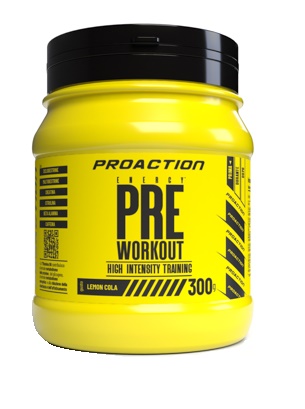 ProAction Fit Pre Workout Integratore per Sportivi Gusto Lemon Cola 300 g