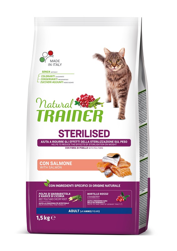 Natural Trainer Cat Sp Sterilized Salmon 1,5 Kg
