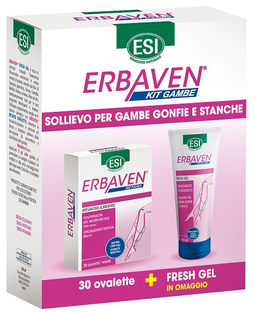 Esi Kit Gambe Gonfie con Erbaven 30 Ovalette + Erbven Gel 100ml in OMAGGIO