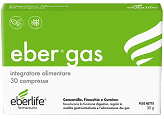 Ebergas Integratore per il Benessere Intestinale 30 Compresse