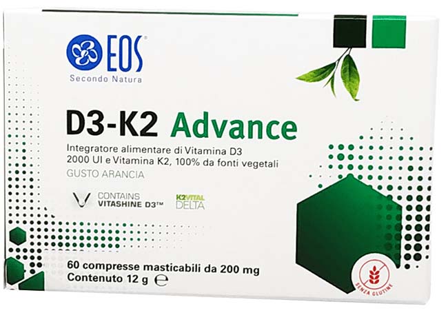 Eos D3 K2 Advance Integratore per le Ossa 60 Compresse Masticabili