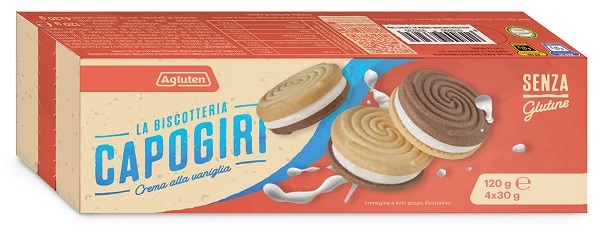 Agluten Capogiri Biscotti con Crema alla Vanigliasenza Glutine 120 g