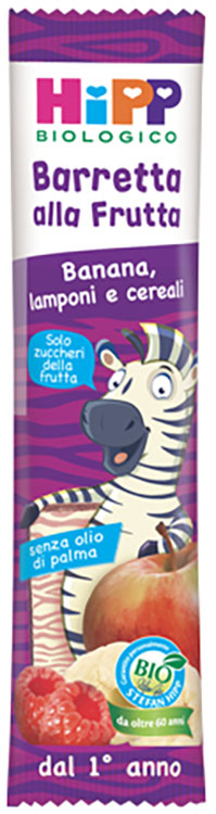 HiPP BIO Barretta Frutta Banana, Lamponi e Cereali 23 g