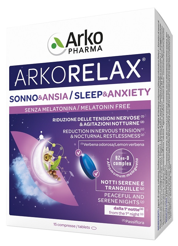 Arkopharma Arkorelax Sonno & Ansia Integratore per lo Stress 15 compresse