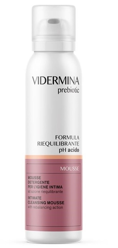 Vidermina Prebiotic Mousse Detergente Intimo Delicato per Igiene Quotidiana 150 ml Nuova Formula