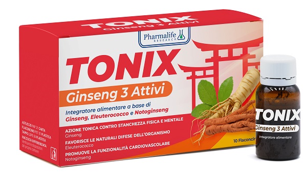 Tonix Ginseng 3 Attivi Integratore Contro Stanchezza Fisica e Mentale 10 Flaconcini