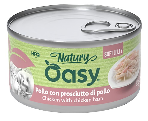 OASY WET CAT NATURY SOFT JELLY POLLO CON PROSCIUTTO DI POLLOLATTINA 85 G