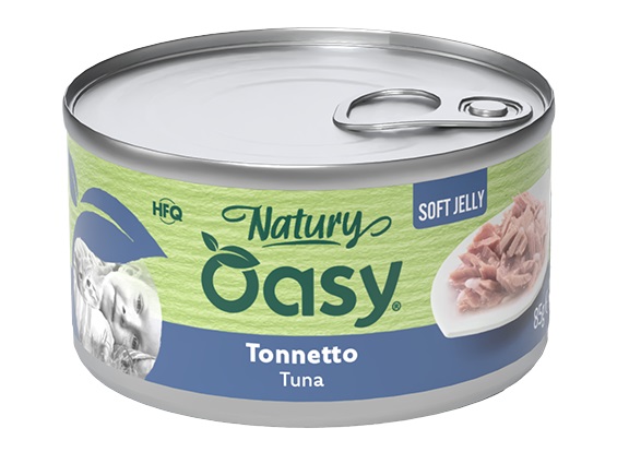 Oasy Wet Cat Natury Soft Jelly Cibo Umido per Gatti Gusto Tonnetto 85 g