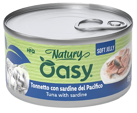 OASY WET CAT NATURY SOFT JELLY TONNETTO CON SARDINE LATTINA150 G
