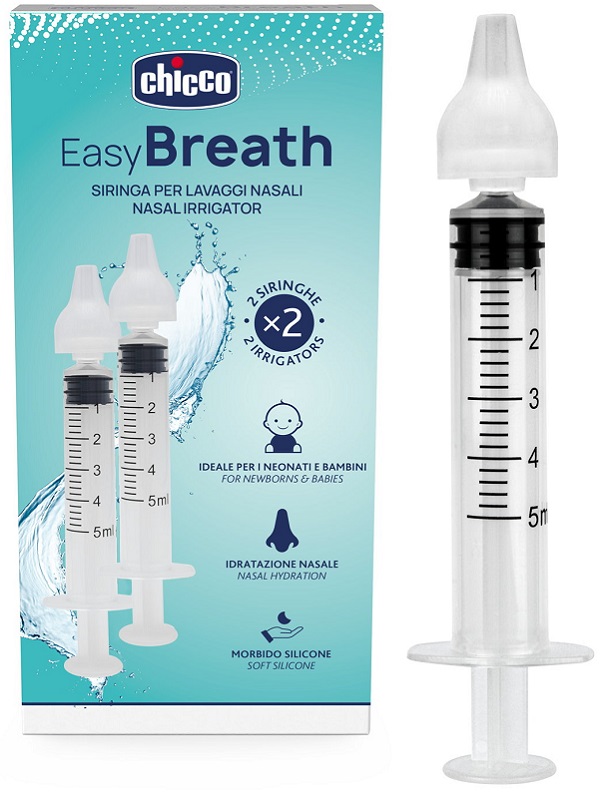 Chicco Easy Breath Siringa Nasale per Lavaggi 2 pezzi