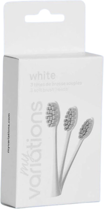 MyVariations Pack 3 Testine di Ricambio Bianche per Spazzolino Set da 3 pezzi