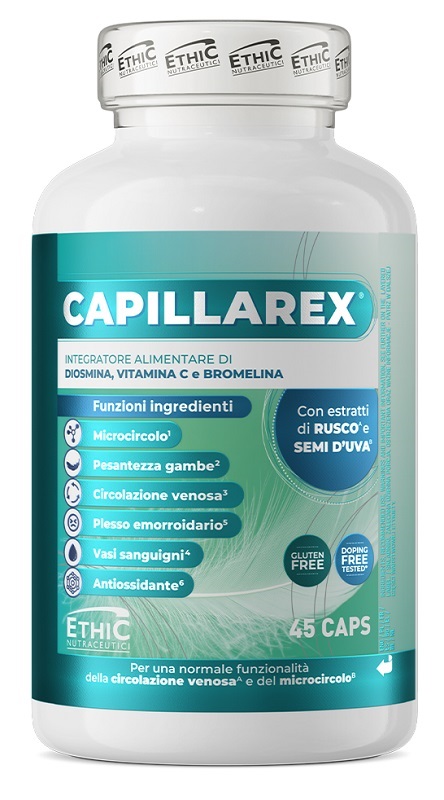 Capillarex Supporto Naturale per la Circolazione Venosa e il Benessere delle Gambe 45 Capsule