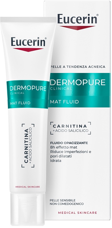 Eucerin Dermopure Clinical Mat Fluid Fluido Opacizzante per Pelle a Tendenza Acneica 40 ml