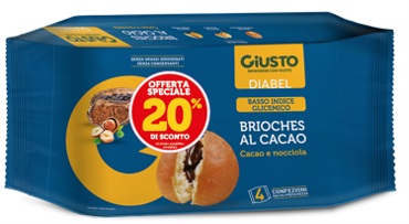 Giusto Diabel Brioches al Cacao 4x45 g Taglio Prezzo