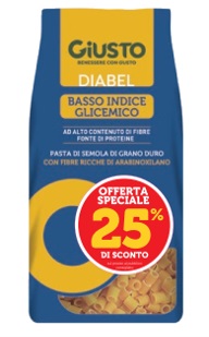 Giusto Diabel Pasta Ditalini Rigati a Basso Indice Glicemico 400 g Taglio Prezzo