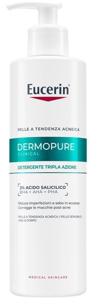 Eucerin Detergente Tripla Azione Acido Salicilico per Acne e Imperfezioni 400 ml