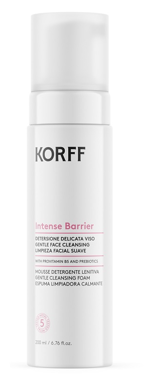 Korff Intense Barrier Mousse Detergente Lenitiva Detersione Delicata Viso 200 ml