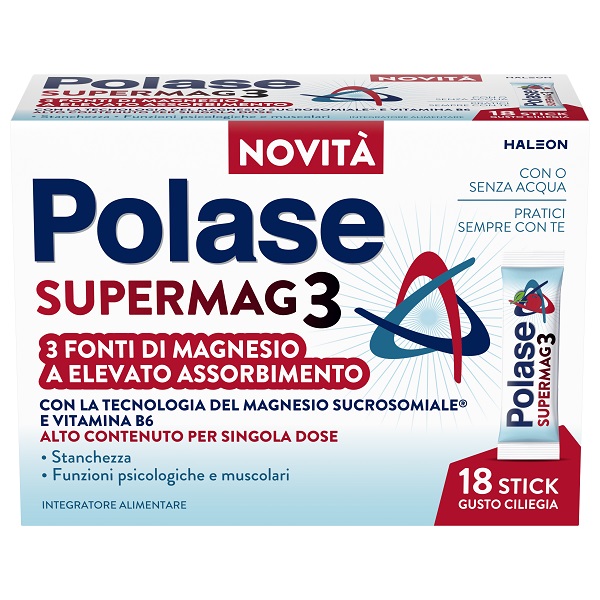 Polase Supermag 3 Integratore con Vitamina B e Magnesio 18 stick