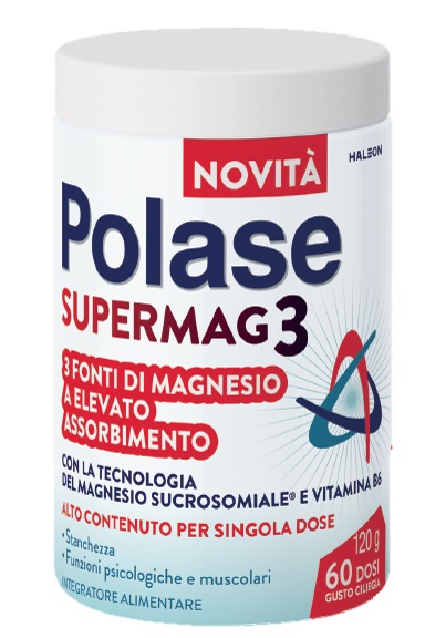Polase Supermag3 Integratore di Magnesio e Vitamina B Barattolo 120 g