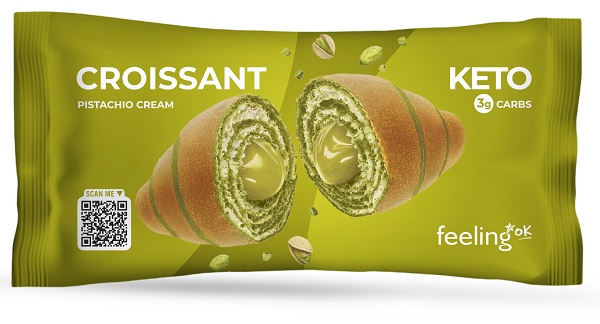FeelingOk Croissant Ripieno di Crema al Pistacchio 50 g